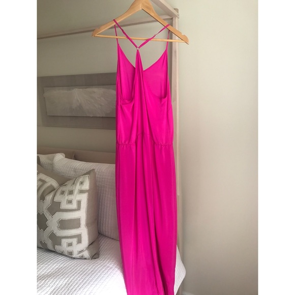 🚫SOLD BNWT ✨ Amanda Uprichard Hot Pink Silk Dress - Picture 3 of 6